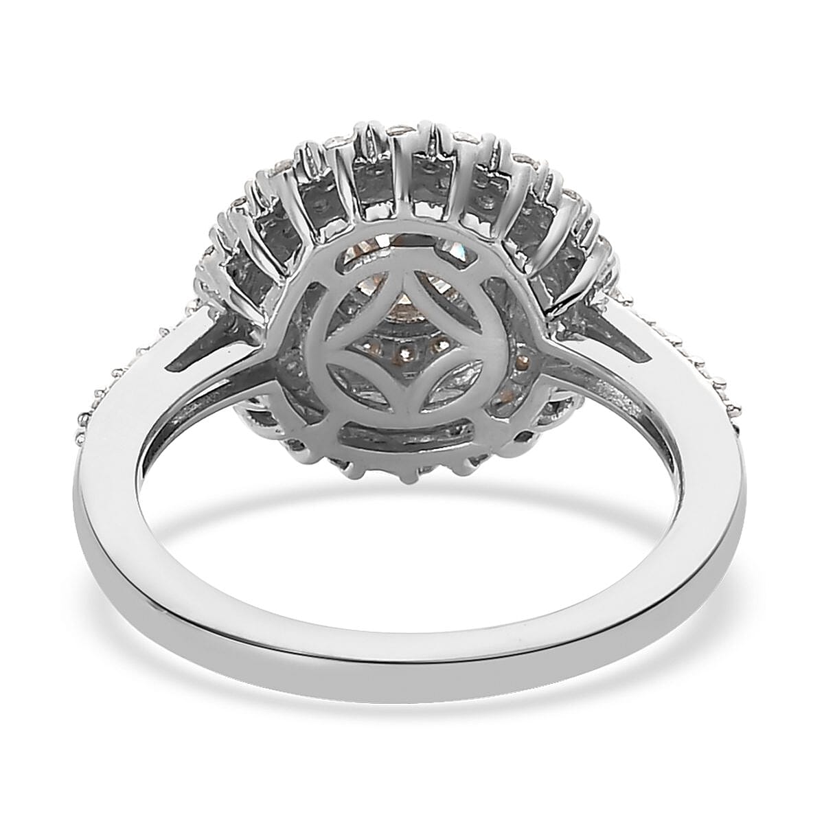 Moissanite Cocktail Ring in Platinum Over Sterling Silver (Size 8.0) 1.00 ctw image number 4