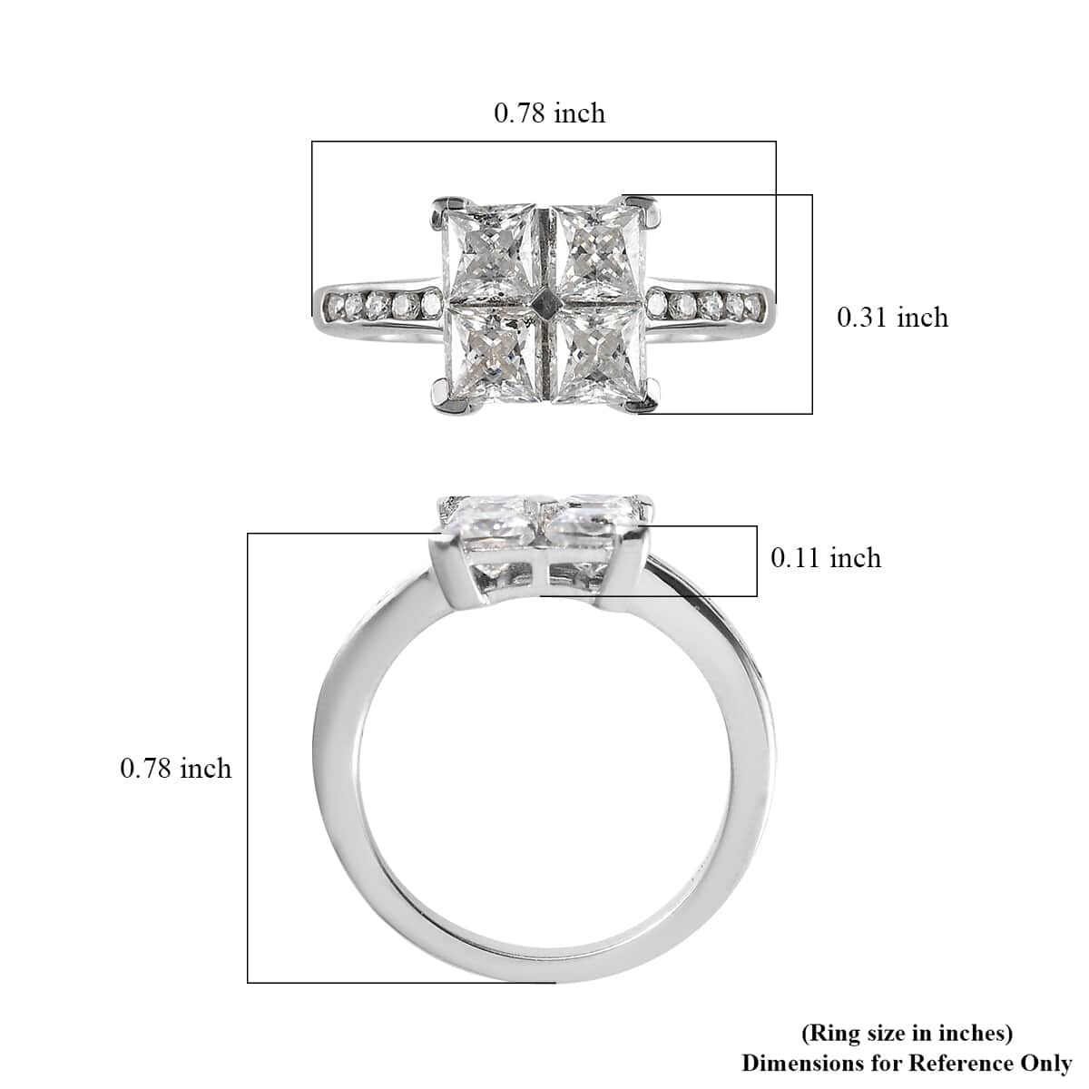 Moissanite Ring in Platinum Over Sterling Silver (Delivery in 5-7 Business Days) 1.65 ctw image number 5