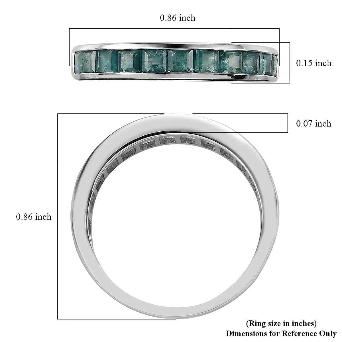 Luxoro 10K White Gold AAA Grandidierite Half Eternity Band Ring (Size 10.0) 1.10 ctw image number 5