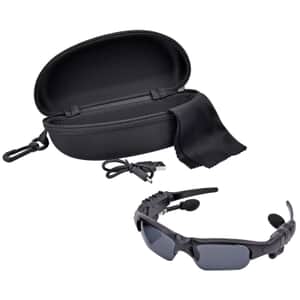Black Wearable Technology Wireless Bluetooth MP3 Sunglasses with Headphone