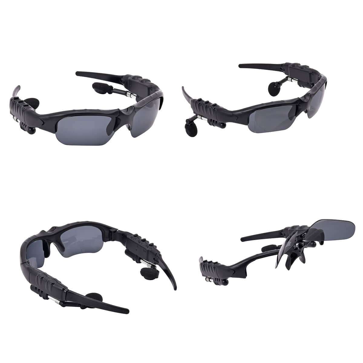 Black Wearable Technology Wireless Bluetooth MP3 Sunglasses with Headphone image number 2