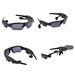 Black Wearable Technology Wireless Bluetooth MP3 Sunglasses with Headphone
