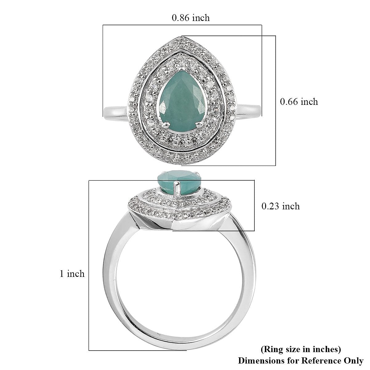 Premium Grandidierite and White Zircon Double Halo Ring in Platinum Over Sterling Silver (Size 8.0) 2.15 ctw image number 5