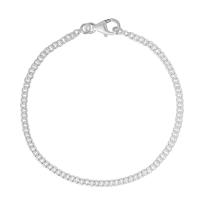 Artisan Crafted Sterling Silver Curb Bracelet (7.25 In) 2.90 Grams