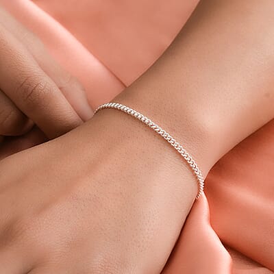 Artisan Crafted Sterling Silver Curb Bracelet (7.25 In) 2.90 Grams