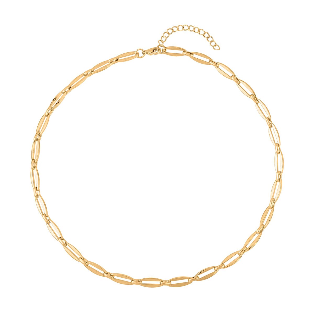 Twisted Mirror Link Chain Necklace (20-22 Inches) in ION Plated YG Stainless Steel , Tarnish-Free, Waterproof, Sweat Proof Jewelry image number 0