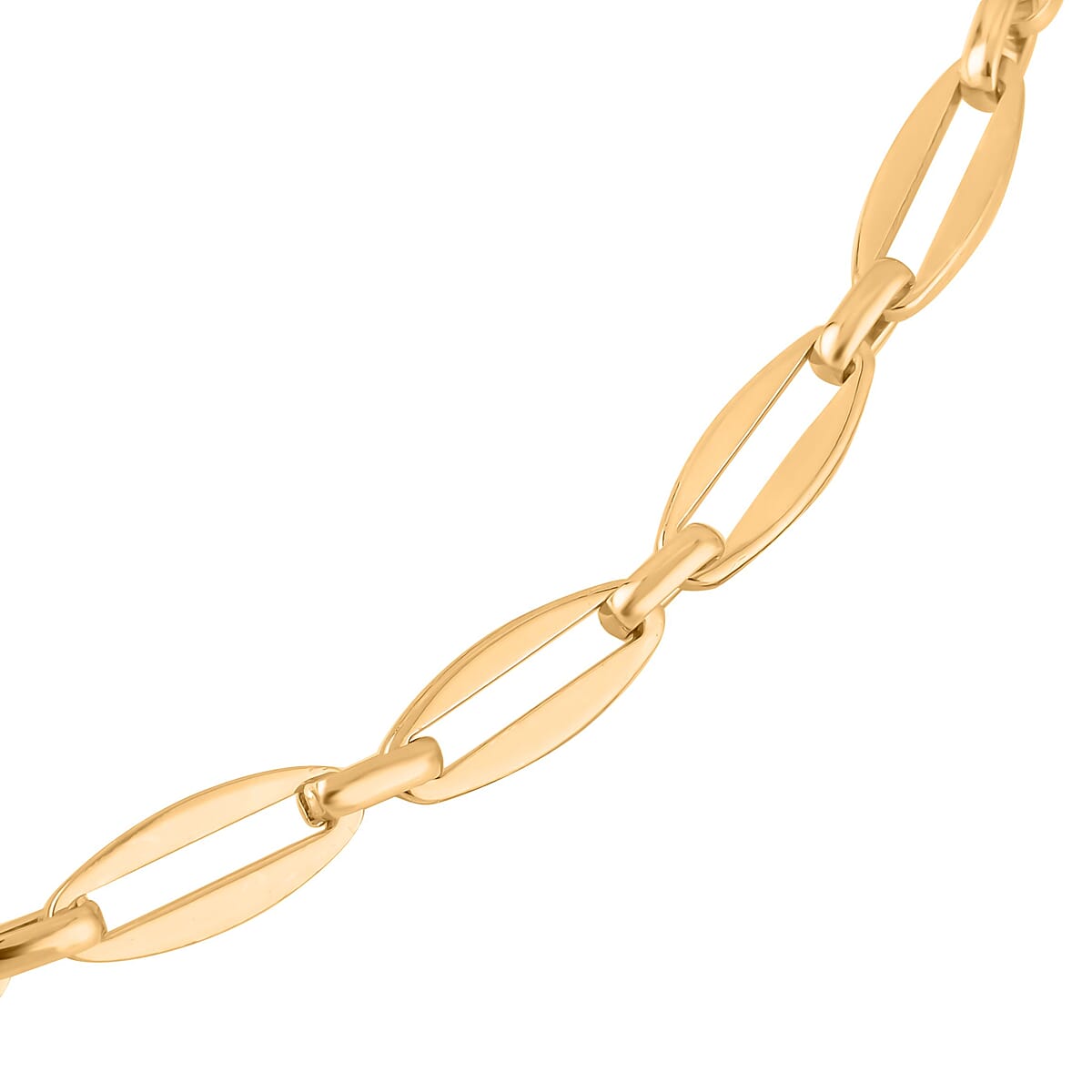 Twisted Mirror Link Chain Necklace (20-22 Inches) in ION Plated YG Stainless Steel , Tarnish-Free, Waterproof, Sweat Proof Jewelry image number 2