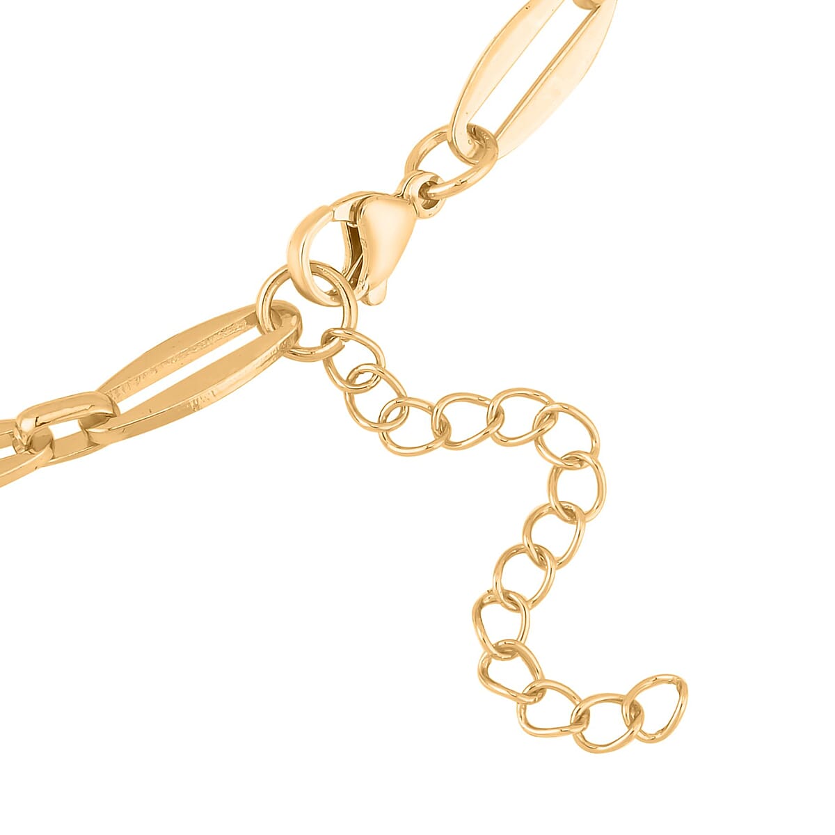 Twisted Mirror Link Chain Necklace (20-22 Inches) in ION Plated YG Stainless Steel , Tarnish-Free, Waterproof, Sweat Proof Jewelry image number 3