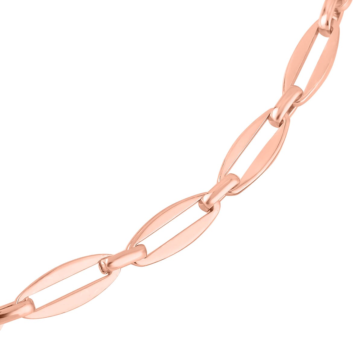 Twisted Mirror Link Chain Necklace (20-22 Inches) in ION Plated RG Stainless Steel , Tarnish-Free, Waterproof, Sweat Proof Jewelry image number 2