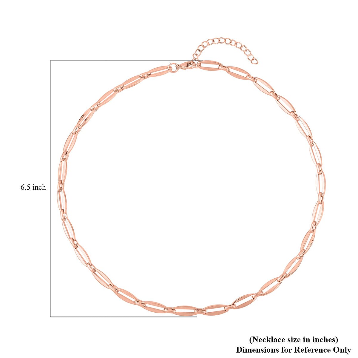 Twisted Mirror Link Chain Necklace (20-22 Inches) in ION Plated RG Stainless Steel , Tarnish-Free, Waterproof, Sweat Proof Jewelry image number 4