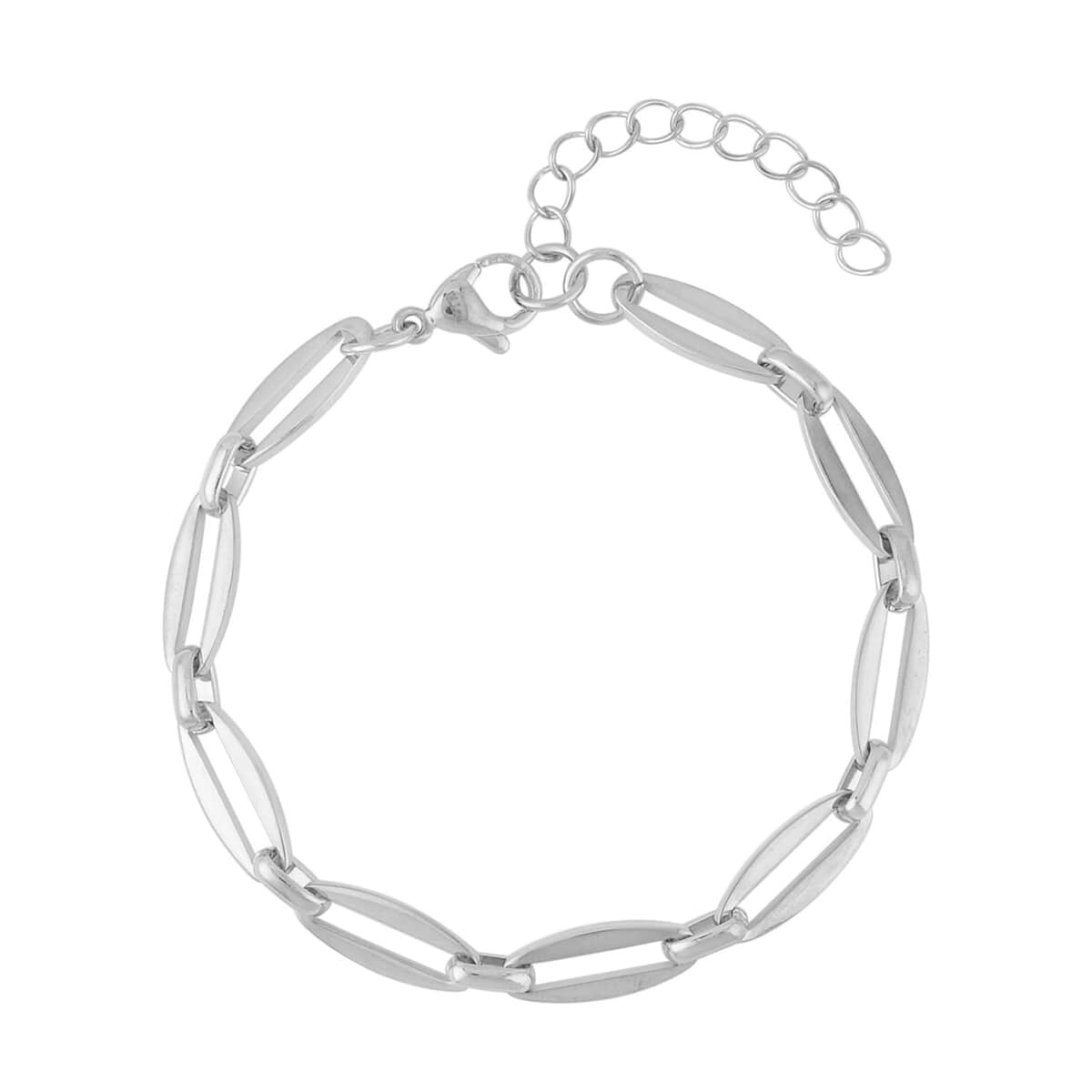 Twisted Mirror Link Bracelet in Stainless Steel (7.50-9.50In) image number 0