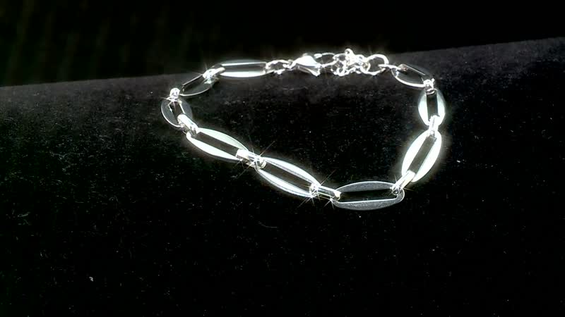Twisted Mirror Link Bracelet in Stainless Steel (7.50-9.50In)