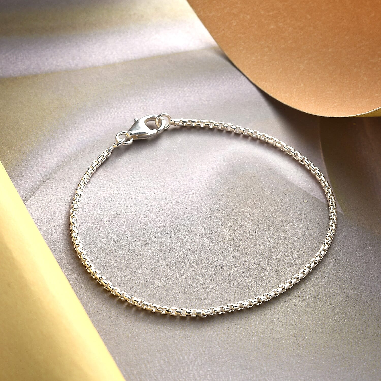 Artisan Crafted Sterling Silver Box Bracelet (7.25 In) 3 Grams