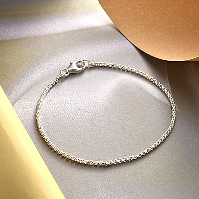 Artisan Crafted Sterling Silver Box Bracelet (7.25 In) 3 Grams