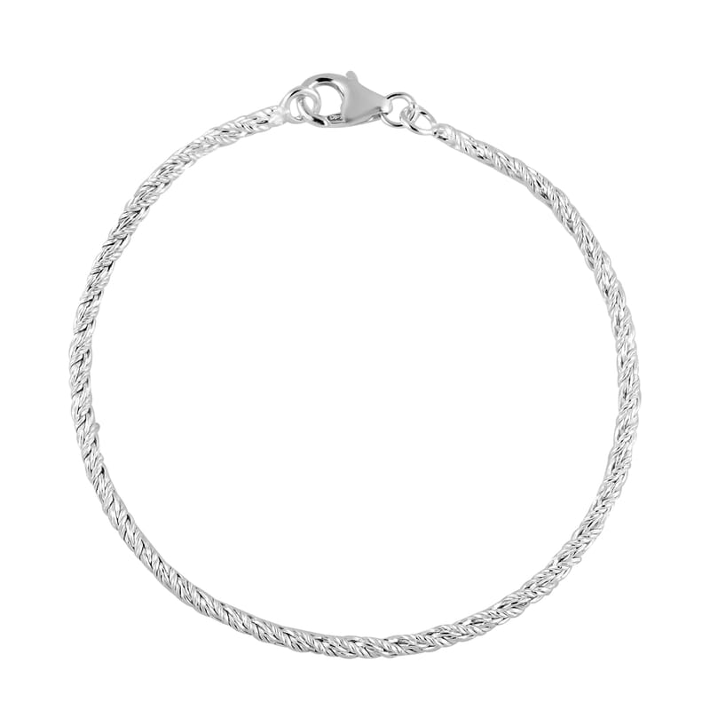 Artisan Crafted Sterling Silver Singapore Bracelet (7.25 In) 3.35 Grams