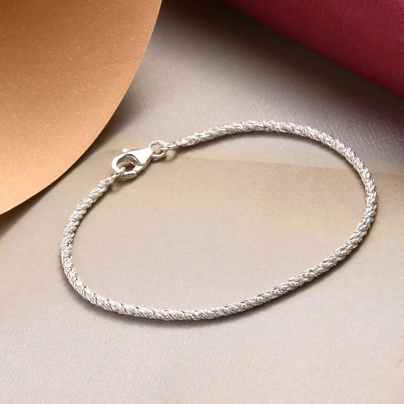 Artisan Crafted Sterling Silver Singapore Bracelet (7.25 In) 3.35 Grams
