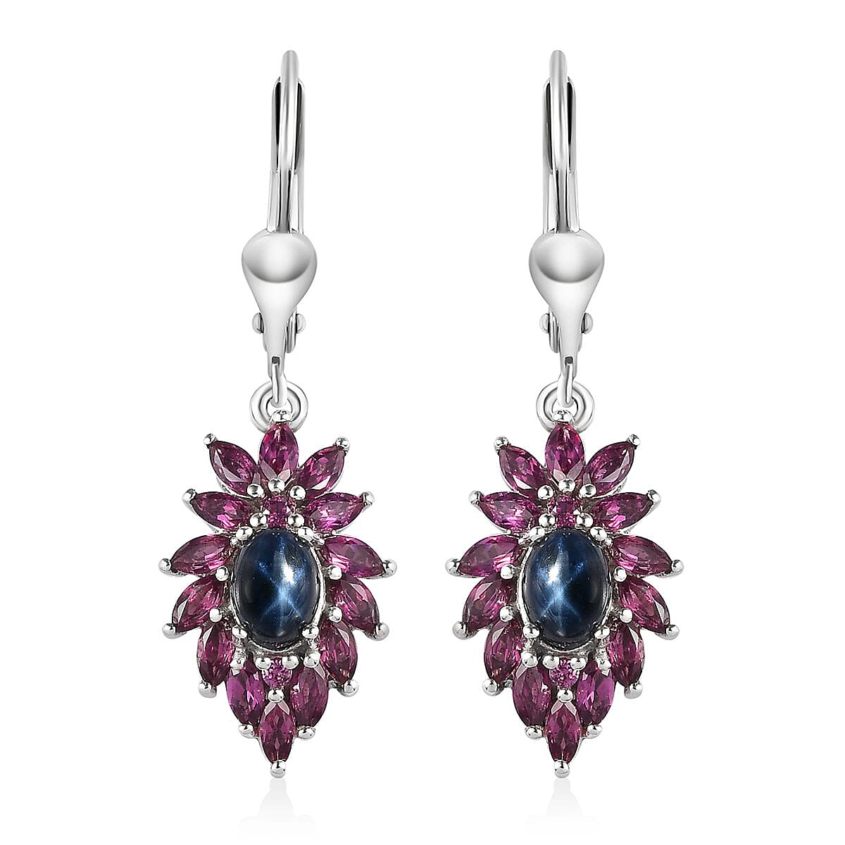 Buy Blue Star Sapphire (DF) and Orissa Rhodolite Garnet Lever Back