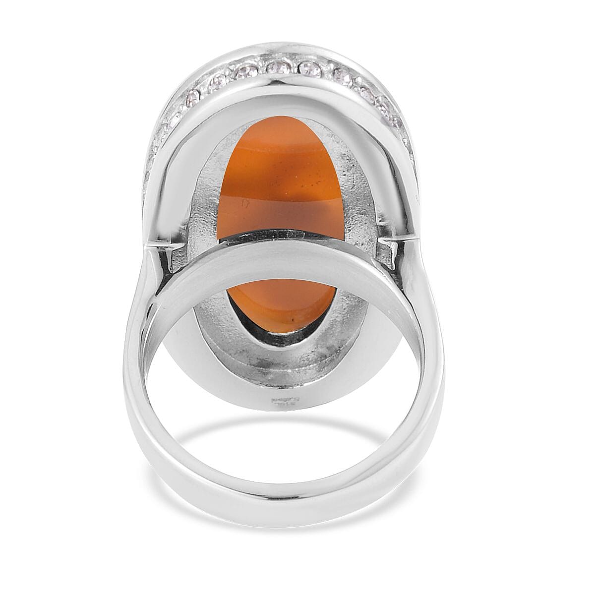 Lab Created Opal, Multi Color Austrian Crystal Ring in Stainless Steel (Size 9.0) 5.00 ctw | Tarnish-Free, Waterproof, Sweat Proof Jewelry image number 4