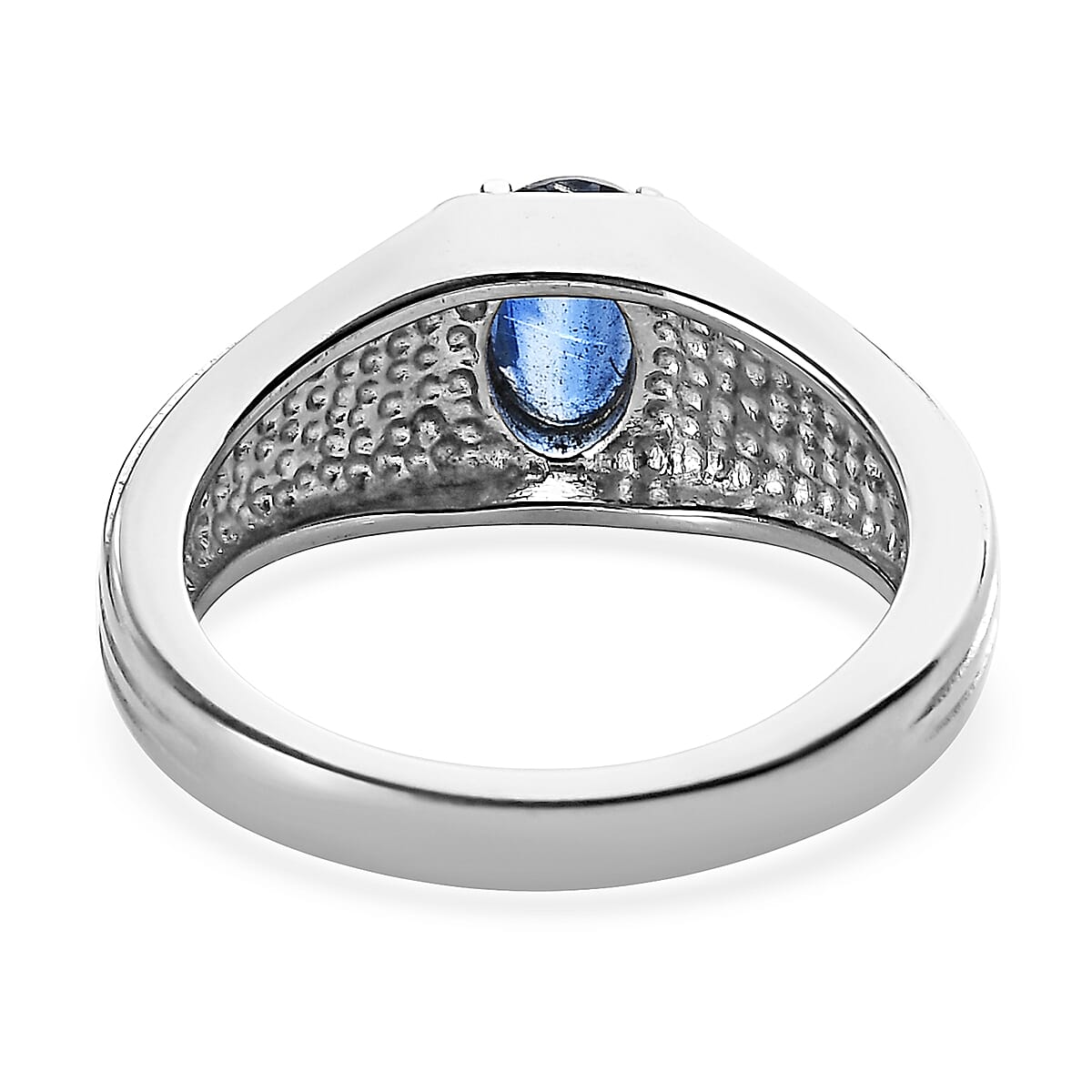 Kashmir Kyanite Men's Ring in Stainless Steel (Size 9.0) 1.00 ctw image number 4