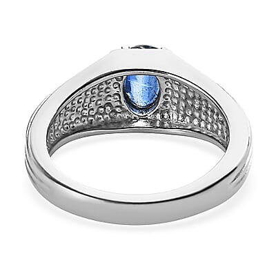 Kashmir Kyanite Men's Ring in Stainless Steel (Size 9.0) 1.00 ctw