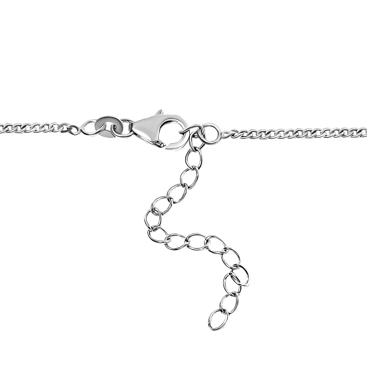 Premium Larimar and White Zircon Necklace 18 Inches in Platinum Over Sterling Silver 23.10 ctw image number 4