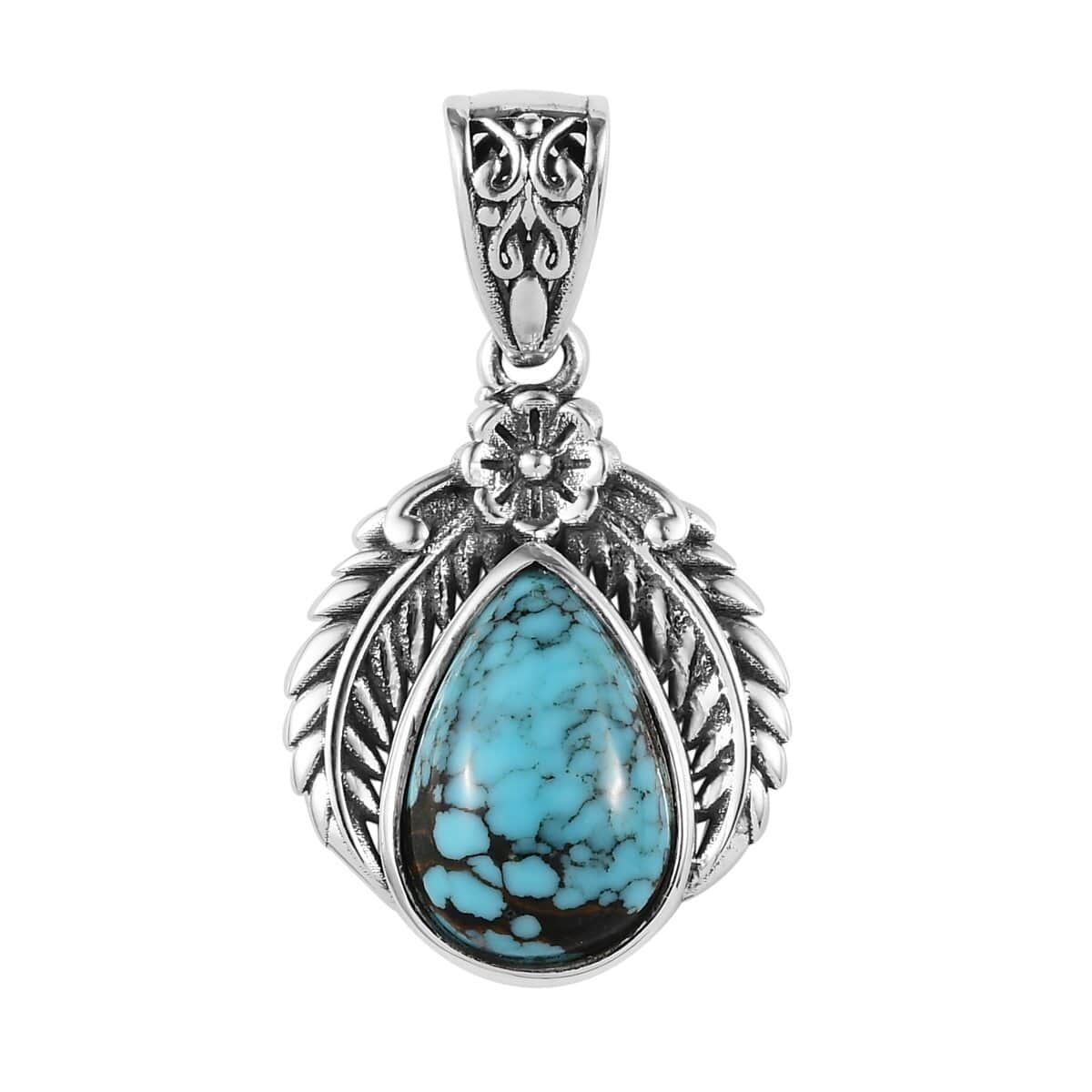 Artisan Crafted Blue Moon Turquoise Pendant in Sterling Silver 2.85 ctw image number 0