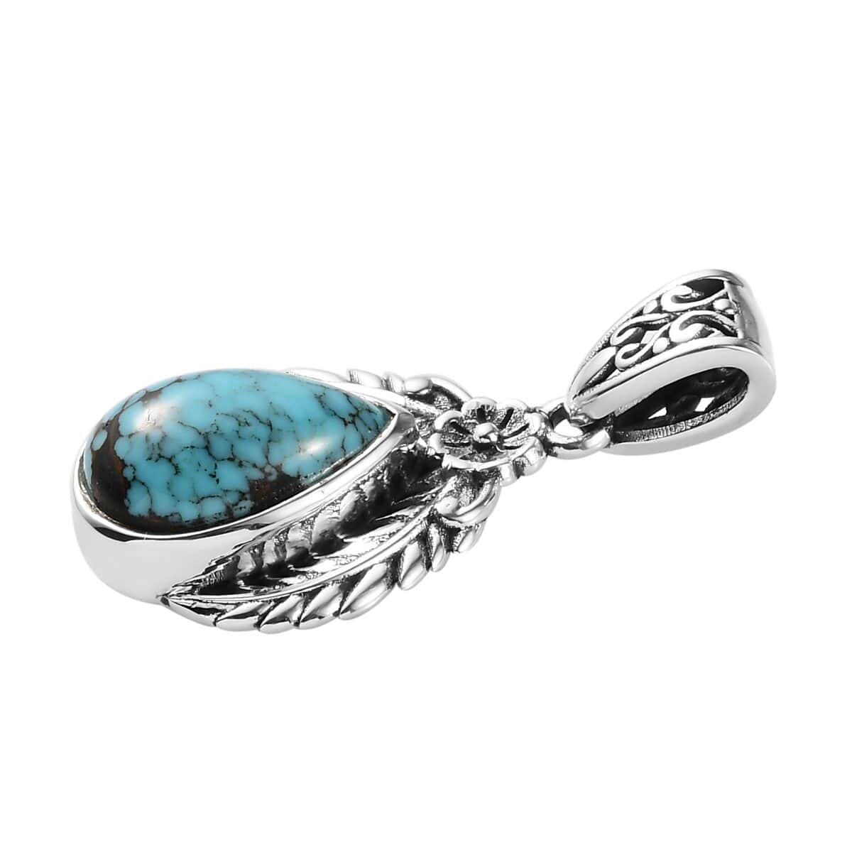 Artisan Crafted Blue Moon Turquoise Pendant in Sterling Silver 2.85 ctw image number 3