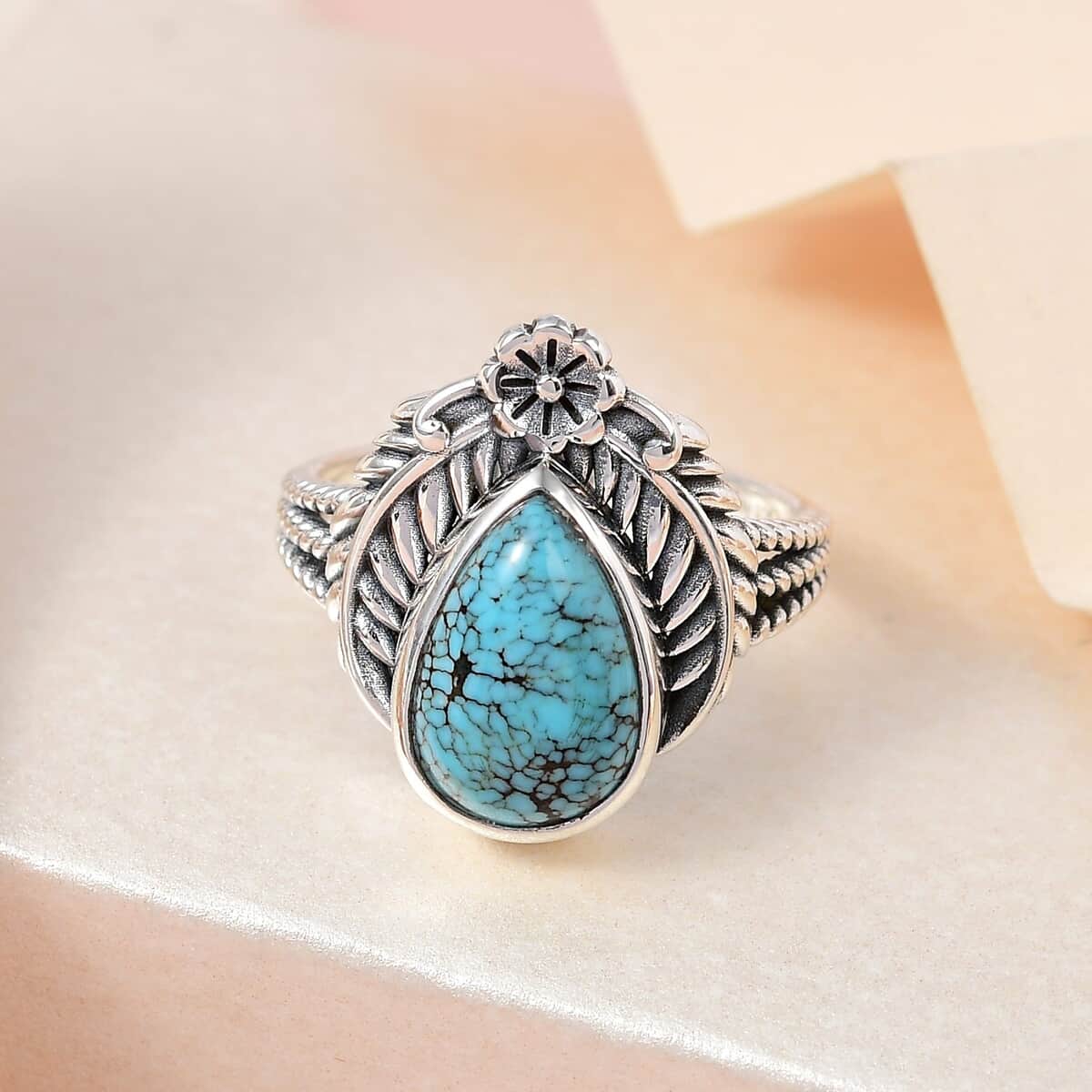 Artisan Crafted Blue Moon Turquoise Ring in Sterling Silver (Size 10.0) 2.65 ctw image number 1