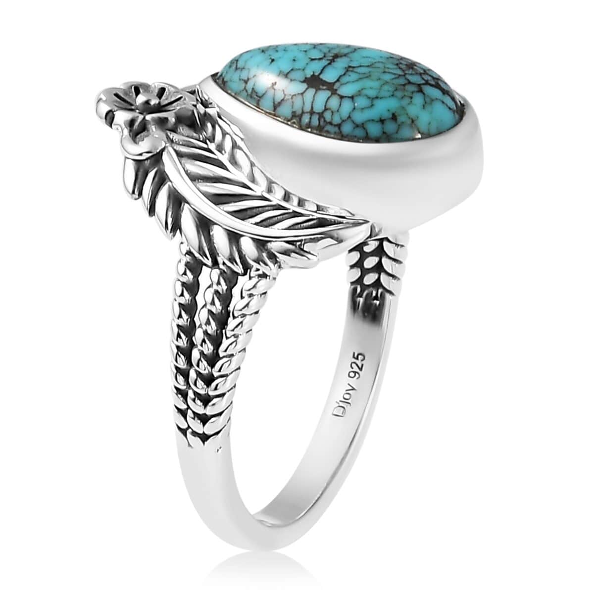 Artisan Crafted American Natural Blue Moon Turquoise Ring in Sterling Silver (Size 10.0) 2.65 ctw image number 3