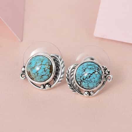 Artisan Crafted Blue Moon Turquoise Earrings in Sterling Silver 3.75 ctw image number 1