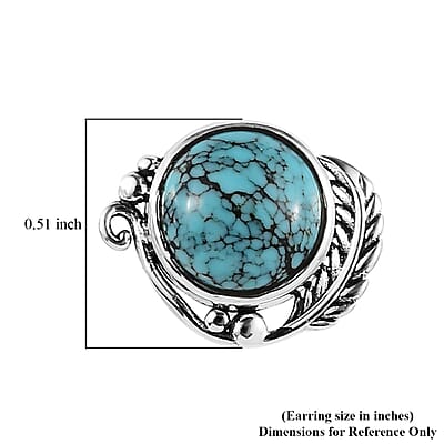 Artisan Crafted Blue Moon Turquoise Earrings in Sterling Silver 3.75 ctw