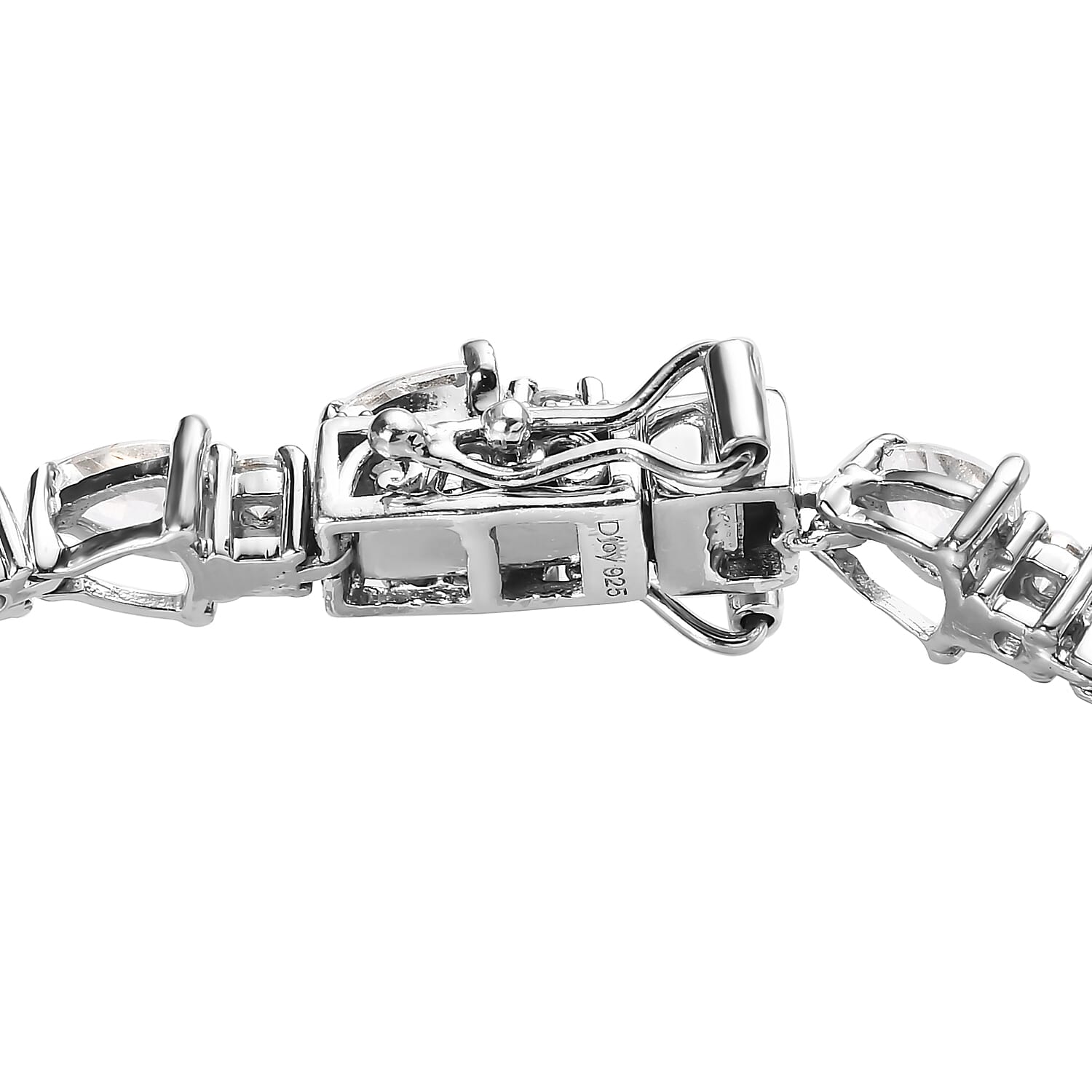 Mexican Hyalite Opal and Moissanite Bracelet in Platinum Over Sterling Silver with Free UV Flash Light (6.50 In) 7.15 ctw