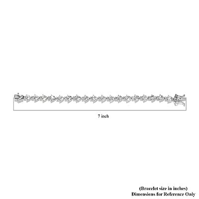 Mexican Hyalite Opal and Moissanite Bracelet in Platinum Over Sterling Silver with Free UV Flash Light (6.50 In) 7.15 ctw