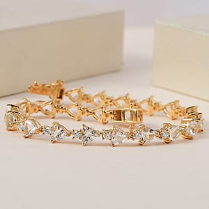 D'Joy Mexican Hyalite Opal and Moissanite Bracelet in Vermeil Yellow Gold Over Sterling Silver (7.25 In) with Free UV Flash Light 9.00 ctw