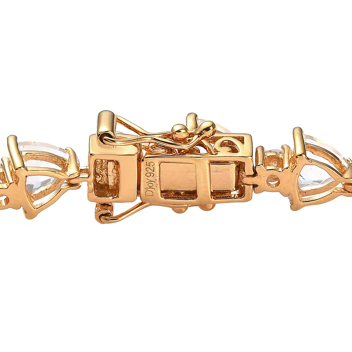 D'Joy Mexican Hyalite Opal and Moissanite Bracelet in Vermeil Yellow Gold Over Sterling Silver (7.25 In) with Free UV Flash Light 9.00 ctw image number 3