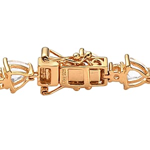 D'Joy Mexican Hyalite Opal and Moissanite Bracelet in Vermeil Yellow Gold Over Sterling Silver (7.25 In) with Free UV Flash Light 9.00 ctw