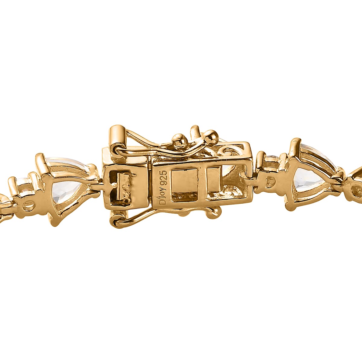 Mexican Hyalite Opal and Moissanite Bracelet in Vermeil Yellow Gold Over Sterling Silver (8.00 In) with Free UV Flash Light 8.65 ctw image number 3