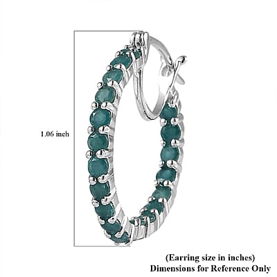 AAA Grandidierite Inside Out Hoop Earrings in Platinum Over Sterling Silver 2.75 ctw