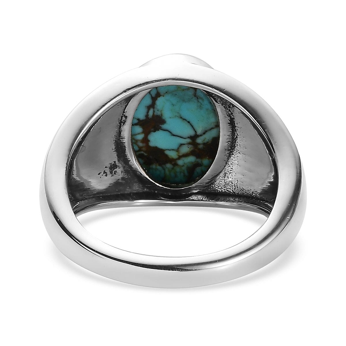 Artisan Crafted Blue Moon Turquoise Kokopelli Men's Ring in Sterling Silver (Size 12.0) 5.00 ctw image number 4