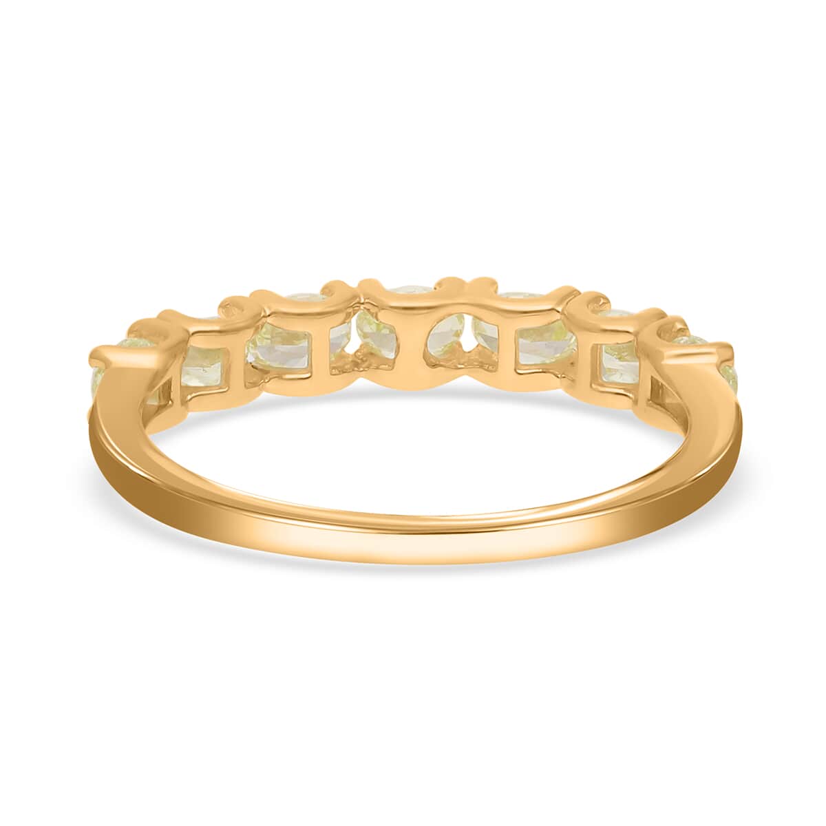 SGL Certified Luxoro 14K Yellow Gold Natural Yellow Diamond SI-I1 Half Eternity Band Ring (Size 7.0) 1.00 ctw image number 4