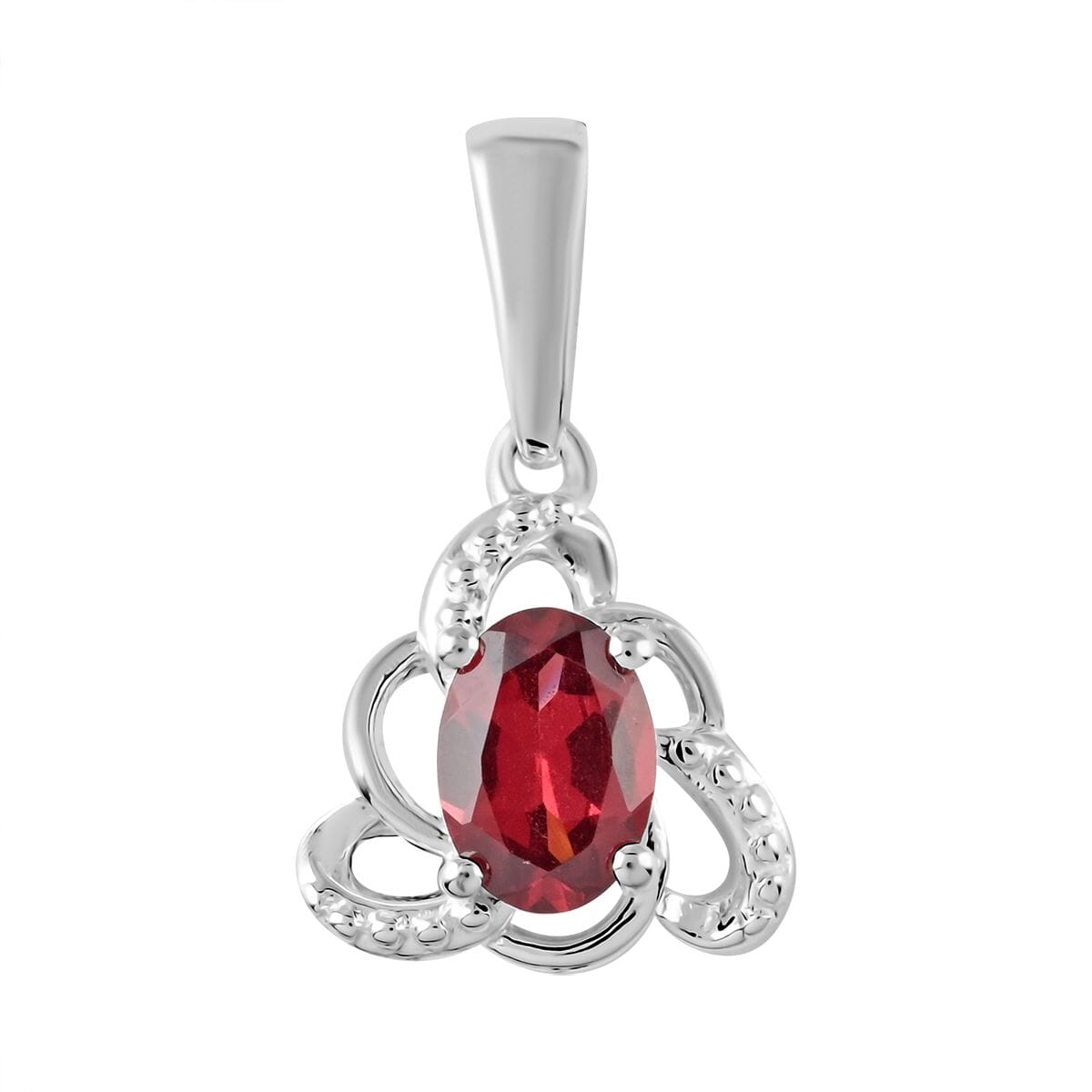 Orissa Rose Garnet Pendant in Sterling Silver 0.85 ctw image number 0