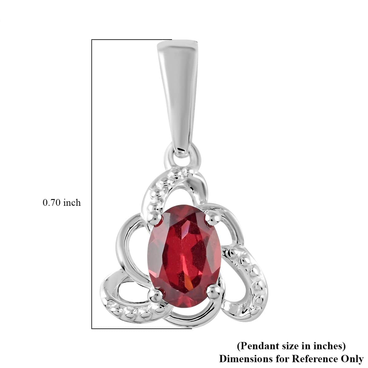Orissa Rose Garnet Pendant in Sterling Silver 0.85 ctw image number 3