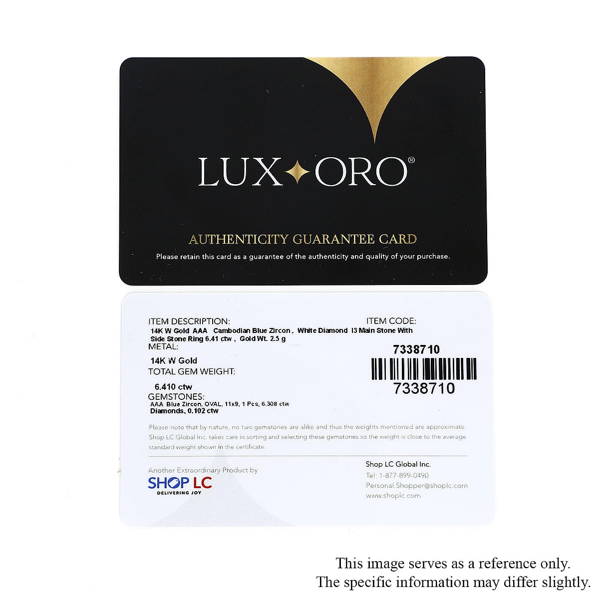 Luxoro 14K White Gold AAA Cambodian Blue Zircon and G-H I3 Diamond Ring (Size 8.0) 6.40 ctw image number 6