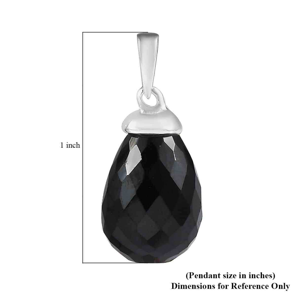 Thai Black Spinel Drop Pendant in Sterling Silver 14.75 ctw image number 4