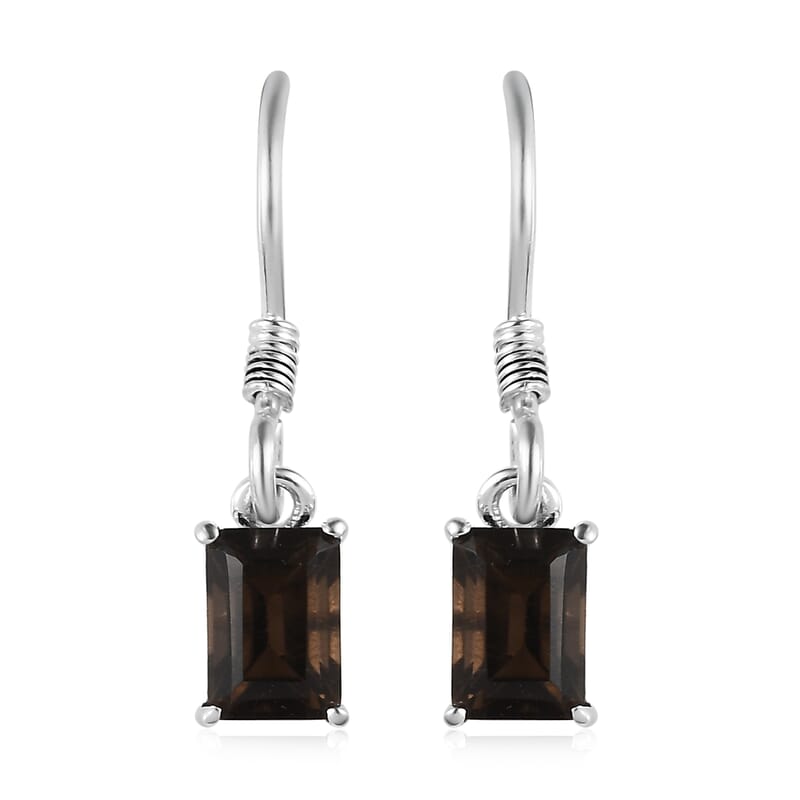 Brazilian Smoky Quartz Earrings in Sterling Silver 1.85 ctw