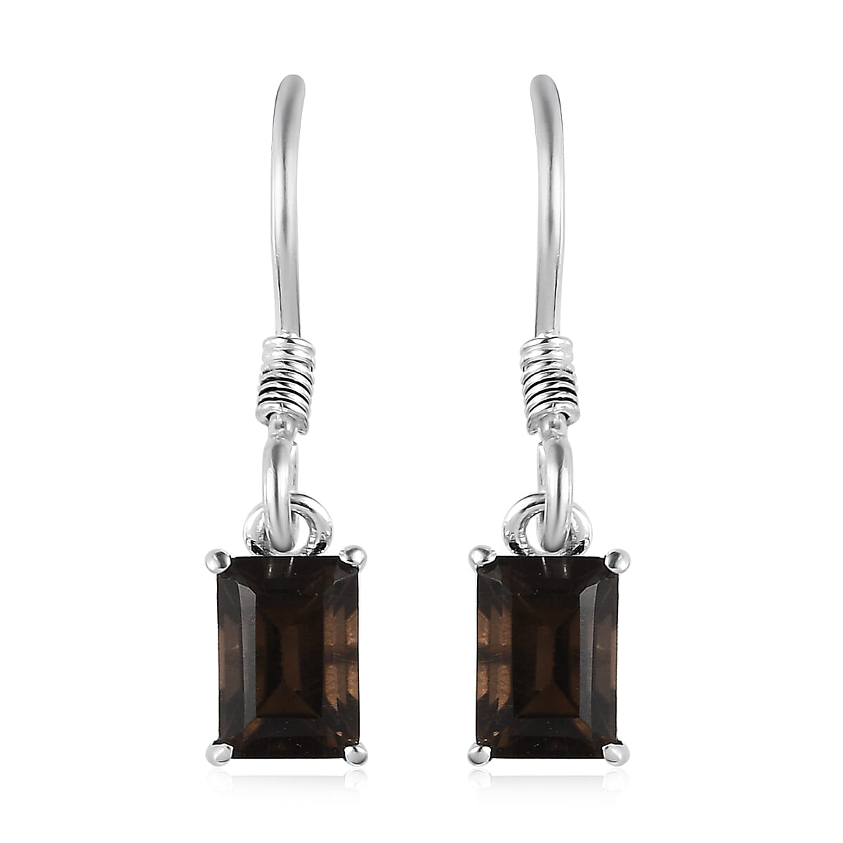 Brazilian Smoky Quartz Earrings in Sterling Silver 1.85 ctw image number 0