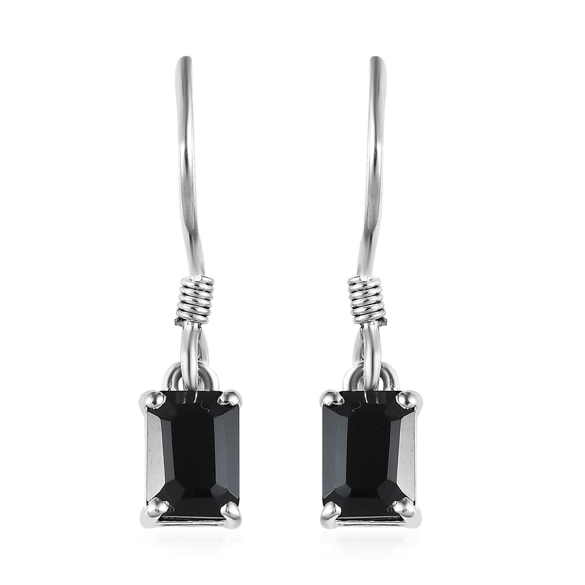 Thai Black Spinel Dangle Earrings in Sterling Silver 1.85 ctw image number 0