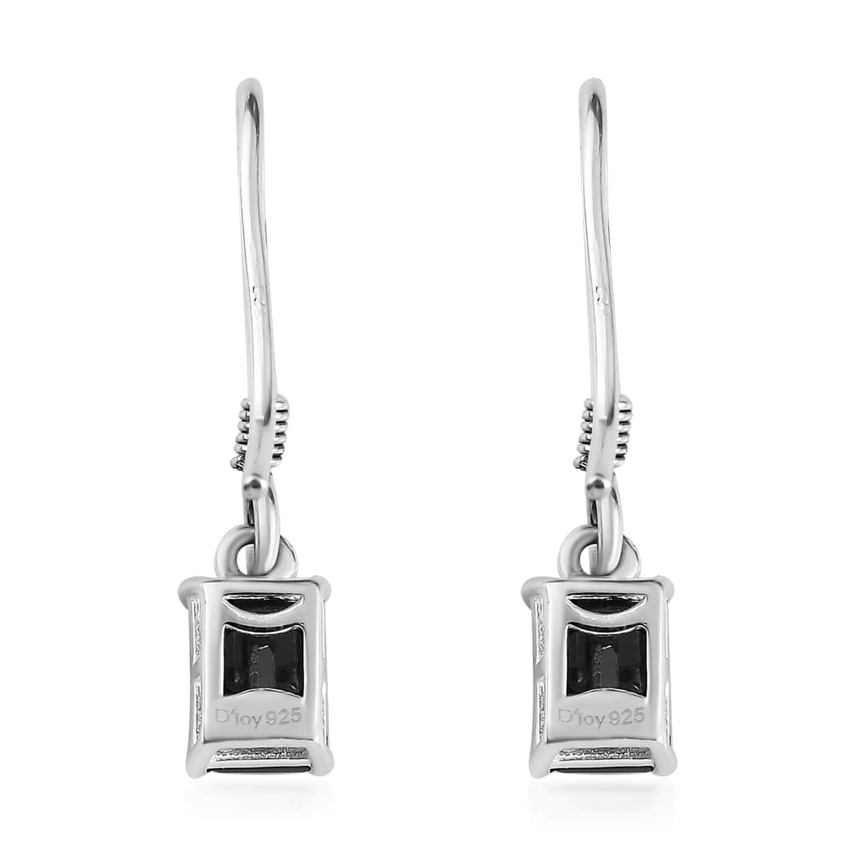 Thai Black Spinel Dangle Earrings in Sterling Silver 1.85 ctw image number 3