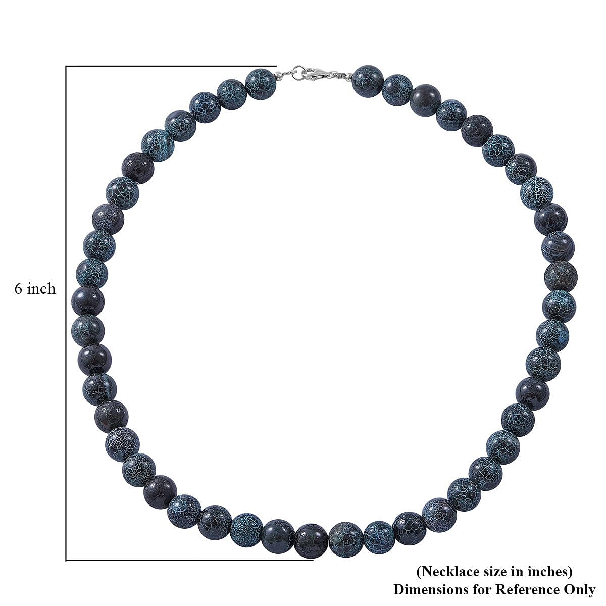 Green Cracled Dream Agate 250.00 ctw Beaded Necklace 18 Inches in Sterling Silver