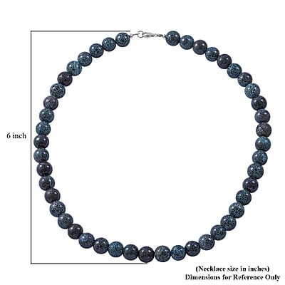 Green Cracled Dream Agate 250.00 ctw Beaded Necklace 18 Inches in Sterling Silver